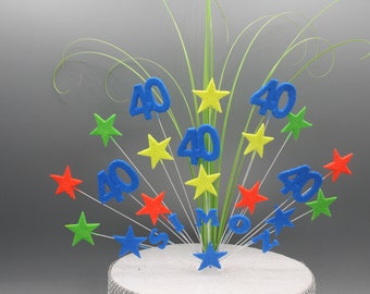Cake Topper Decoración Estrellas Corazones 18th 21st 30th 40th 50th estrellas en cables 007
