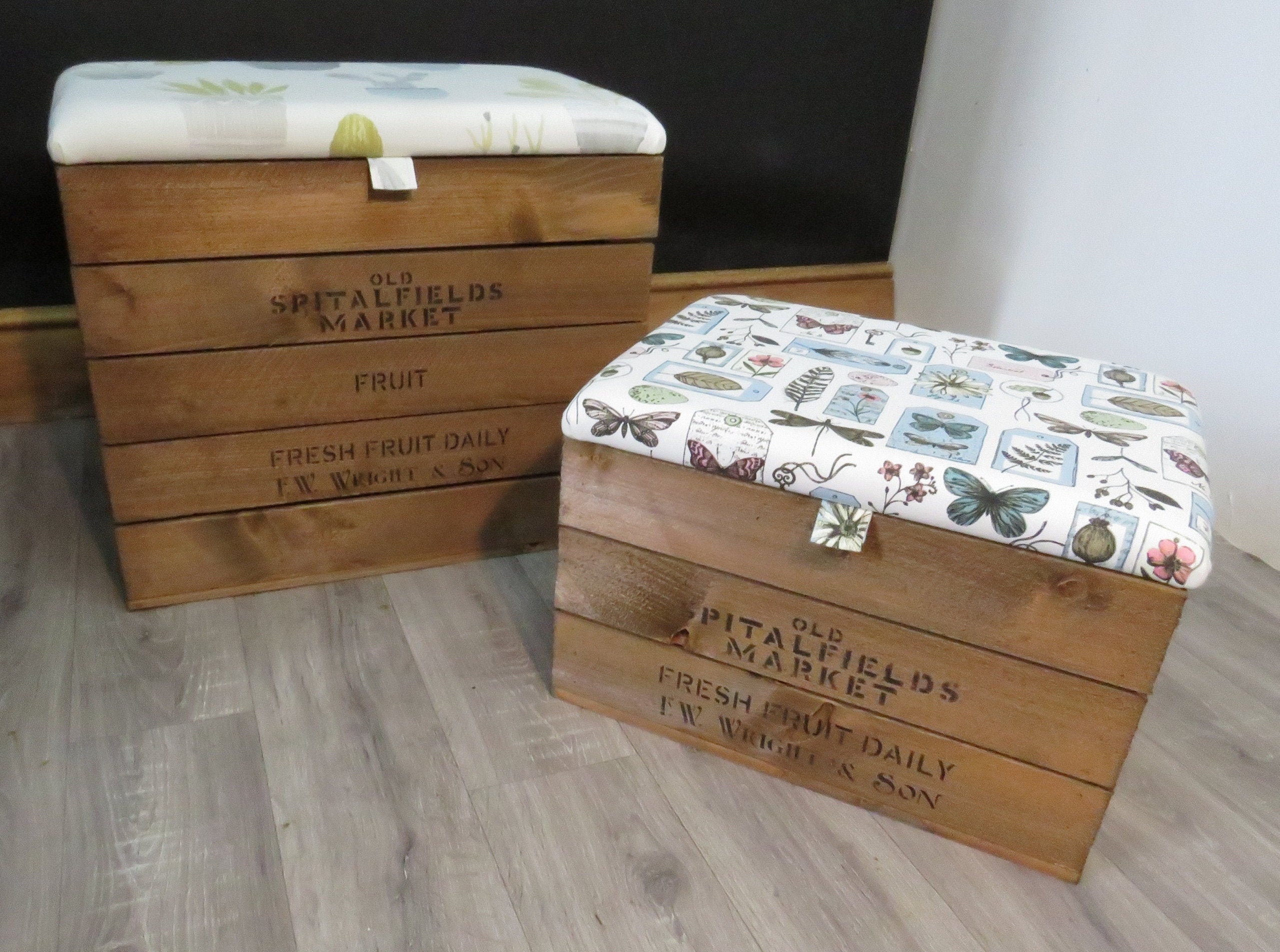 Storage Box With Upholstered Hinged Lid/seat Etsy UK