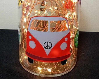 One of a Kind Camper Van Bottle  (70cl with 100 micro LED Warm lights and original bottle cap)