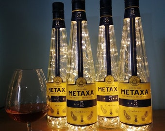 Metaxa Brandy Bottle Light (70cl with 100 micro LED warm white lights and original bottle cap)