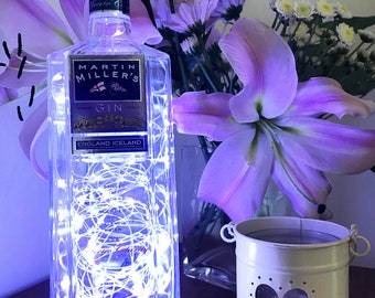 Martin Miller Gin Bottle Light (70cl with 100 micro LED cool white lights and original bottle cap)