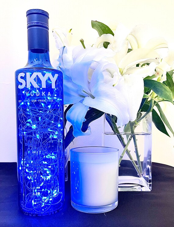 Skyy Vodka Bottle Light, 100 Lights, Original Top, Blue - Etsy