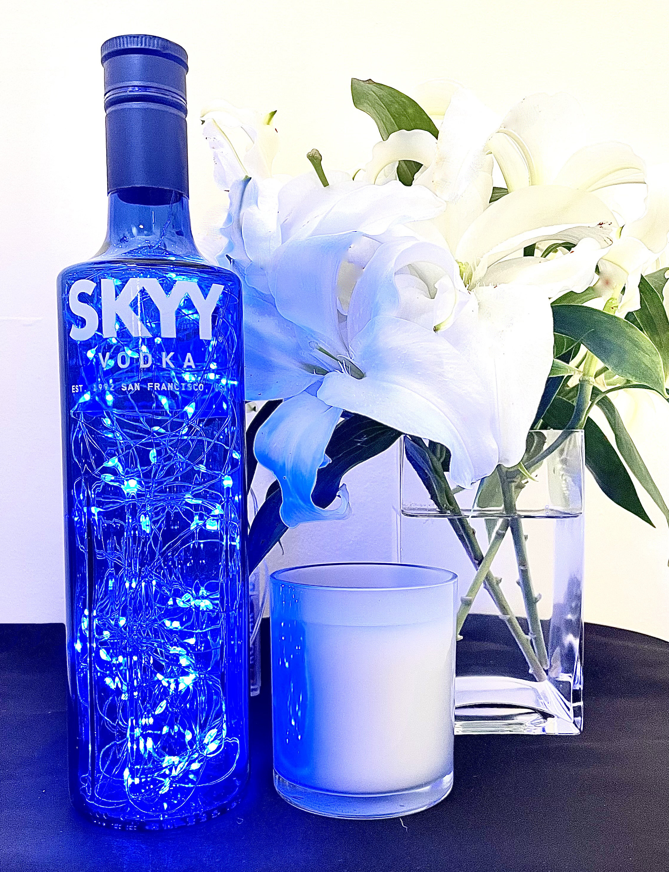 Skyy Vodka Bottle Light, 100 Lights, Original Top, Blue - Etsy