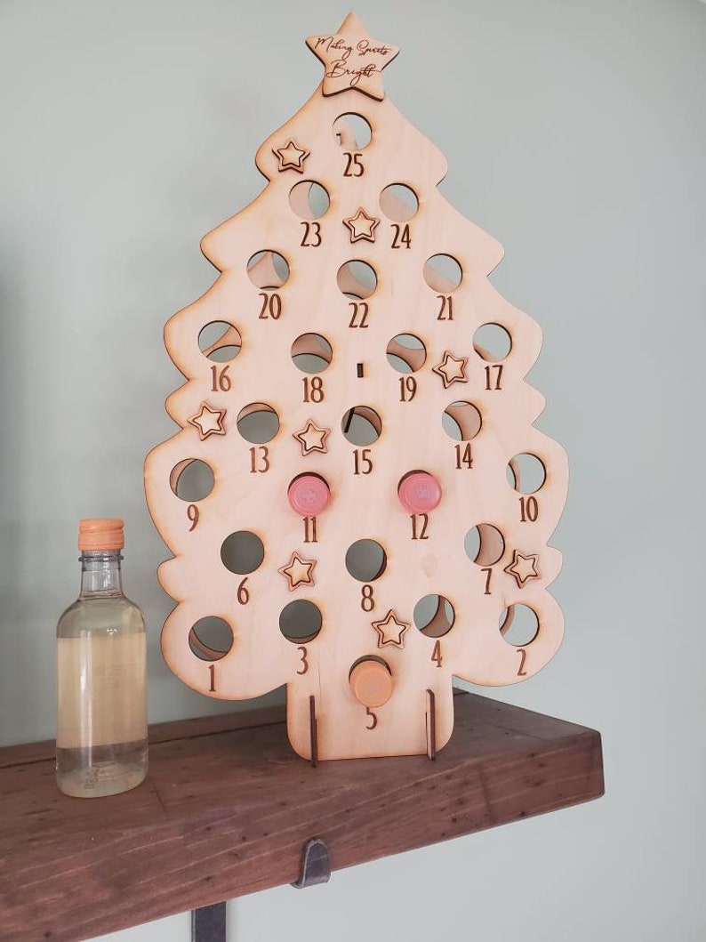 DIY Mini Wine Advent Calendar Tipsy Tree. Christmas Count Etsy