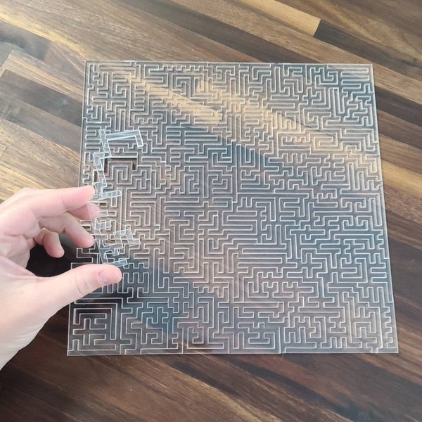 難しいフラクタルパズル、難しいジグソーパズル、不可能クリアパズル、ユニークなギフトアイデア、パズル愛好家向けブルーアクリルフラクタルパズル