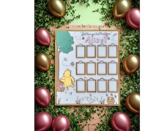 Personalized Winnie the Pooh Milestone Board: Baby Photo Frame, Nursery Decor