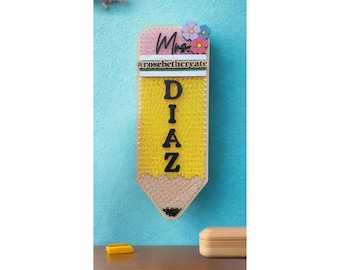 Custom Pencil String Art Teacher Sign – Personalized Classroom Decor – Teacher Appreciation Gift