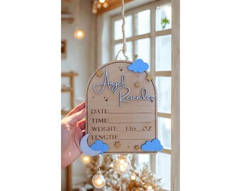 Personalized Wooden Baby Birth Announcement Sign