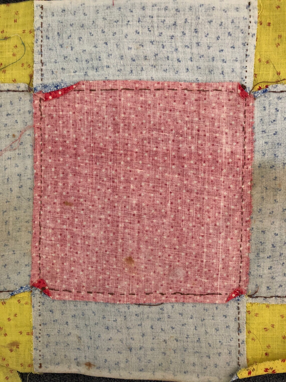 Antique uneven nine patch quilt blocks early 1900s hand Etsy