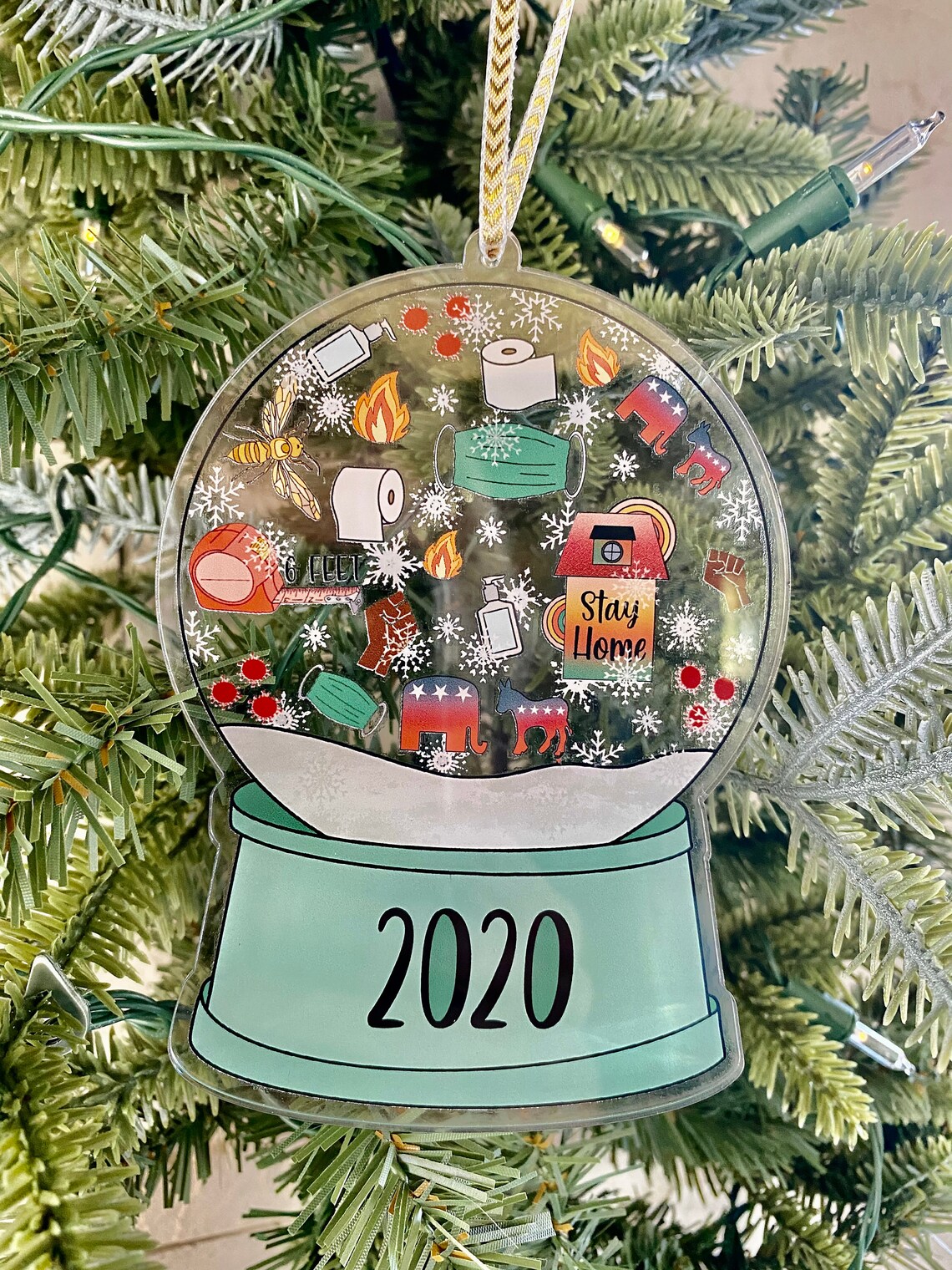 Acrylic Snow Globe Ornaments Etsy Sweden