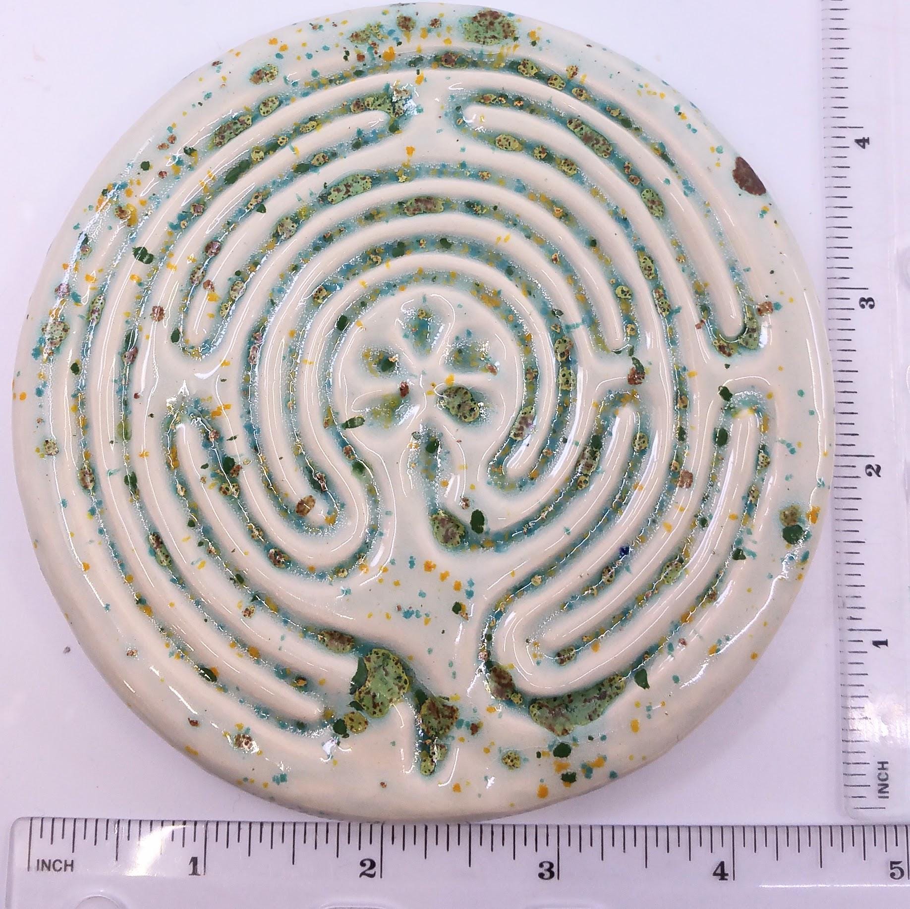 Ceramic Circular Chartres Symmetry Finger Labyrinth- Medieval Cathedral ...