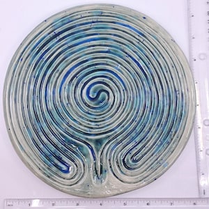 Ceramic Circular Wunderkriess Finger Labyrinth- Medieval Cathedral Maze Game, Meditation Prayer Spiritual Art#G4.1