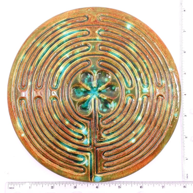 Ceramic Circular Chartres Finger Labyrinth Plate Size- Medieval ...