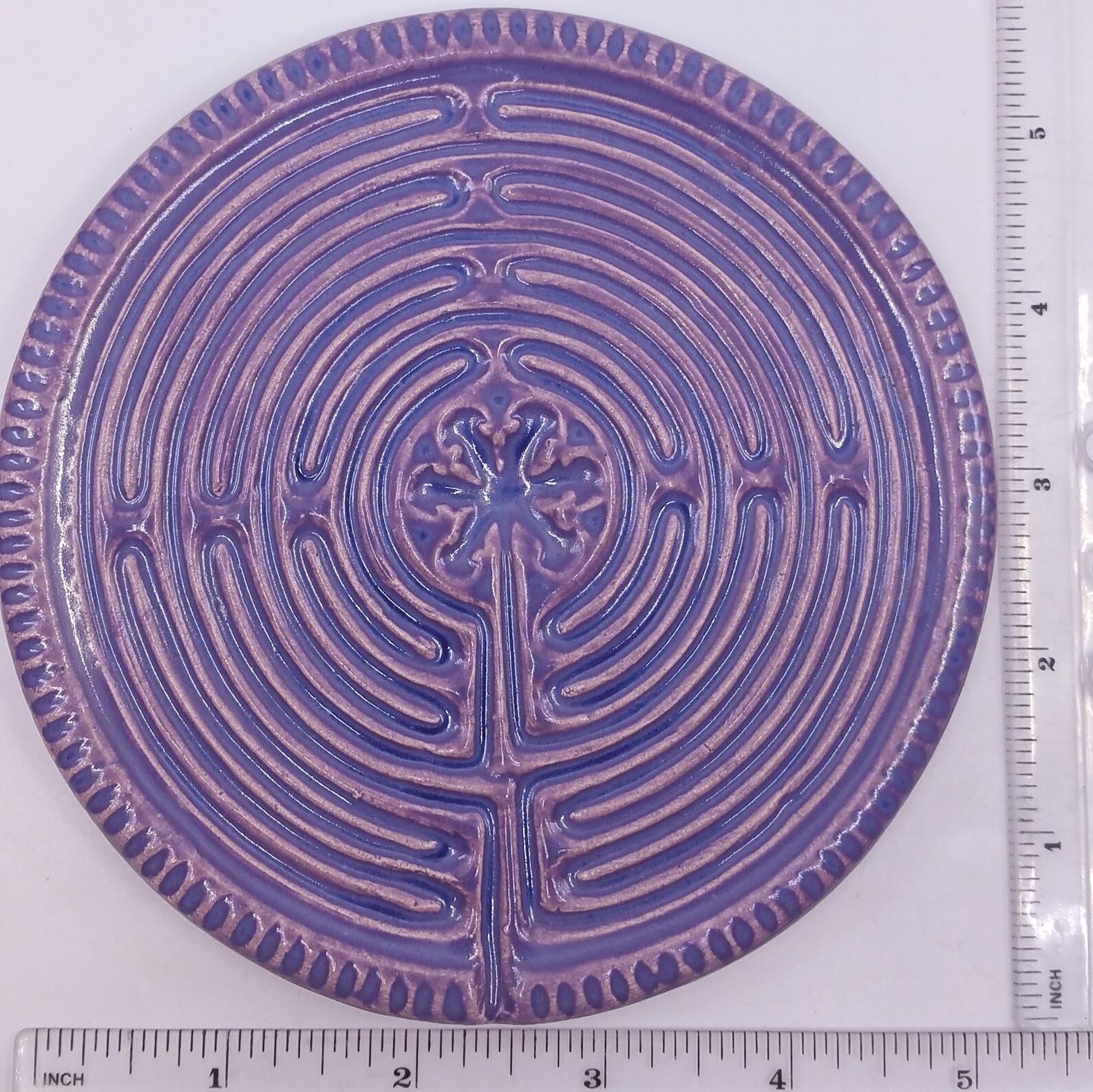 Ceramic Circular Chartres Finger Labyrinth- Medieval Cathedral Maze ...
