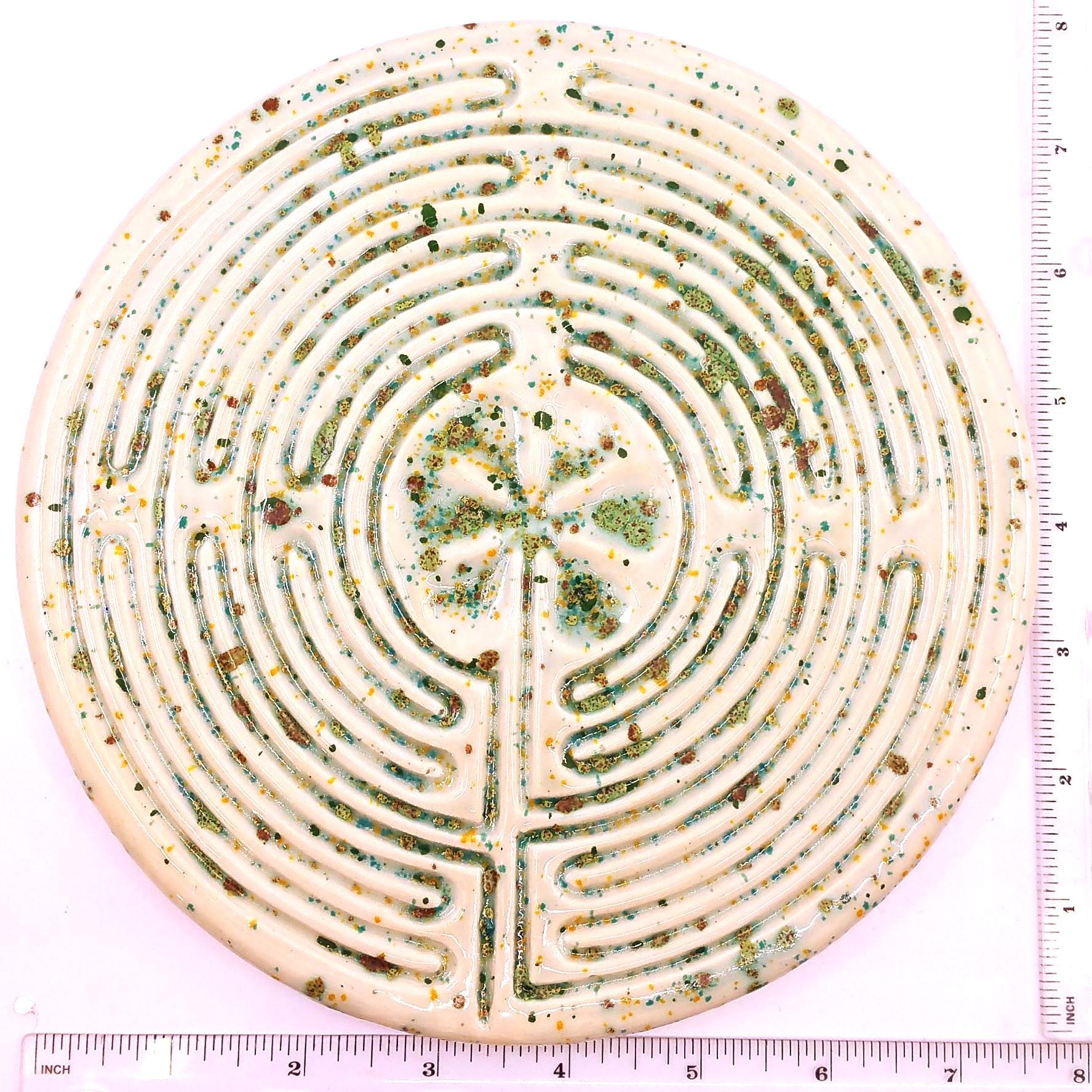 Ceramic Circular Chartres Finger Labyrinth Plate Size- Medieval ...