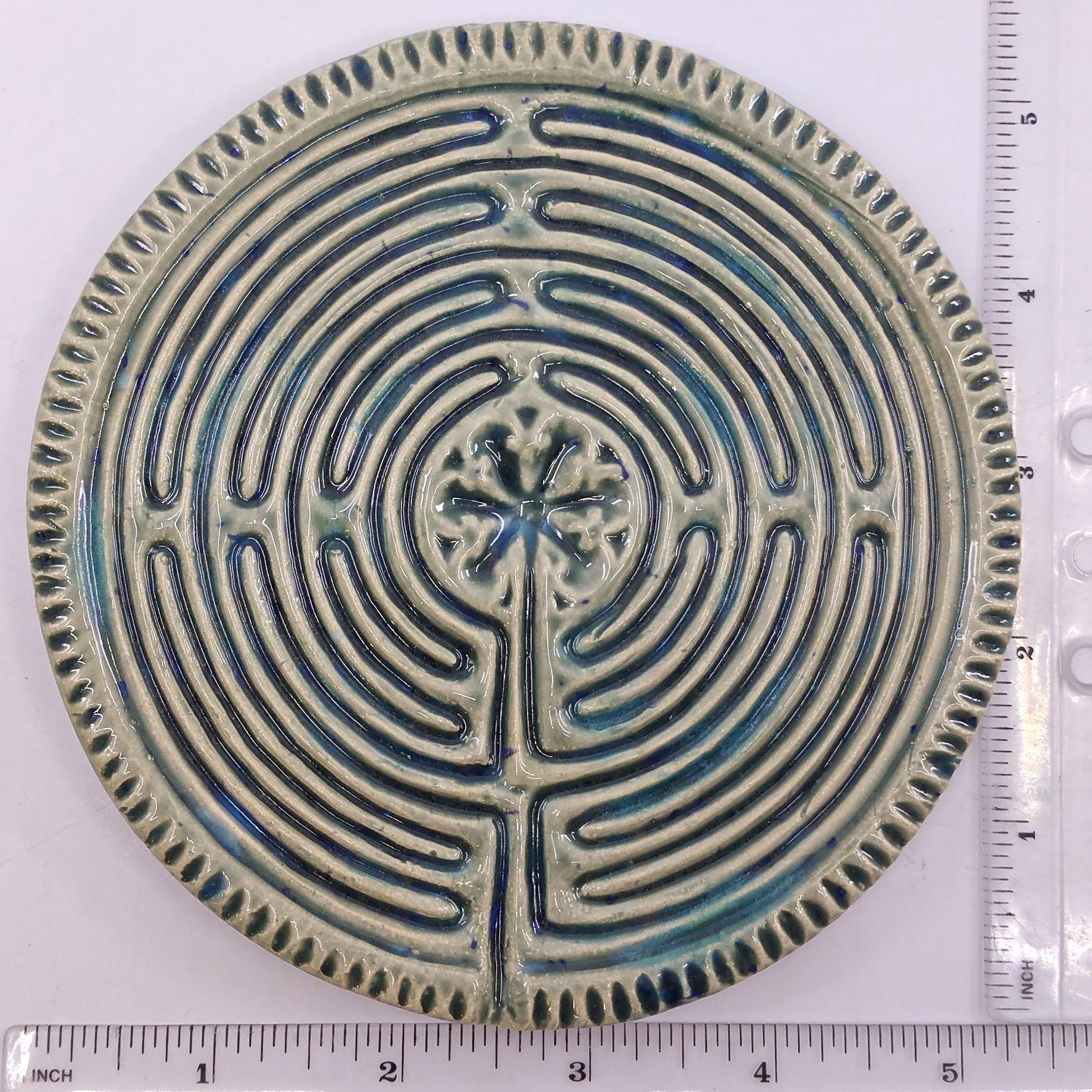 Ceramic Circular Chartres Finger Labyrinth- Medieval Cathedral Maze ...