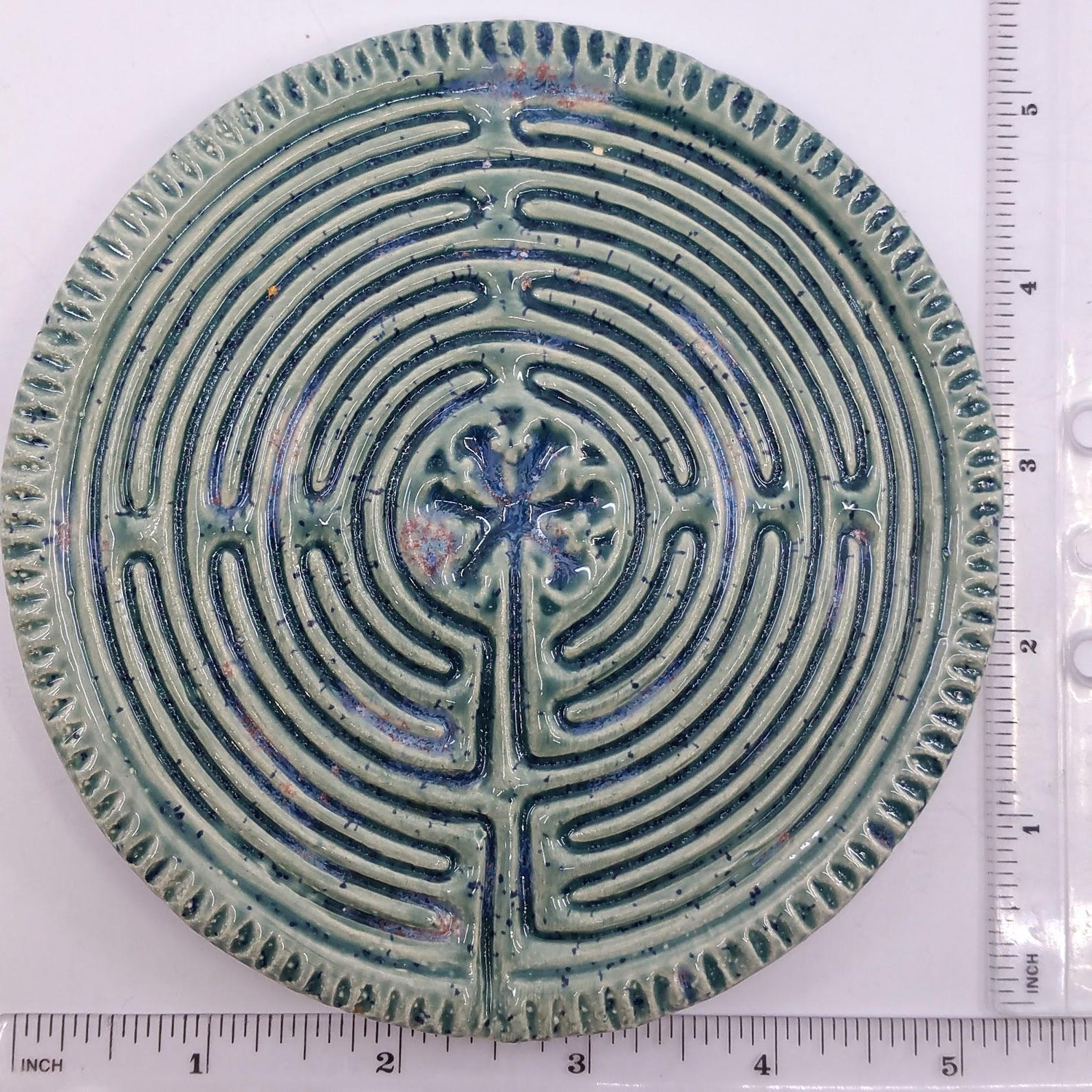 Ceramic Circular Chartres Finger Labyrinth- Medieval Cathedral Maze ...
