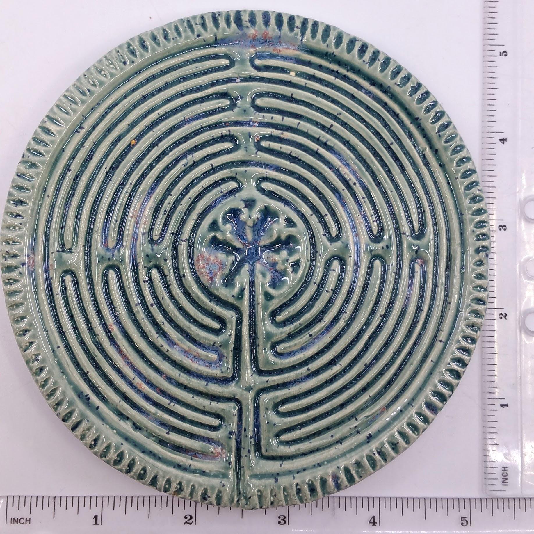 Ceramic Circular Chartres Finger Labyrinth- Medieval Cathedral Maze ...