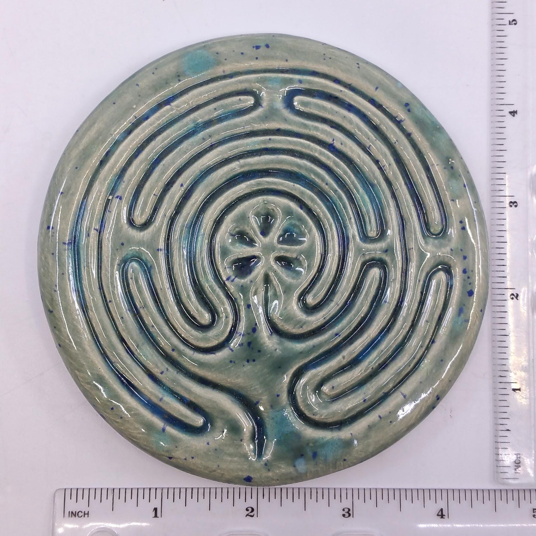 Ceramic Circular Chartres Symmetry Finger Labyrinth- Medieval Cathedral ...