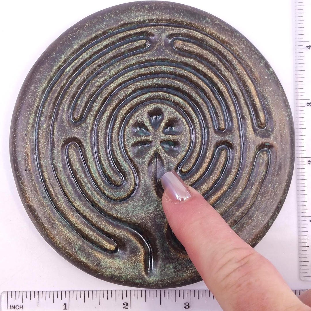 Ceramic Circular Chartres Symmetry Finger Labyrinth- Medieval Cathedral ...