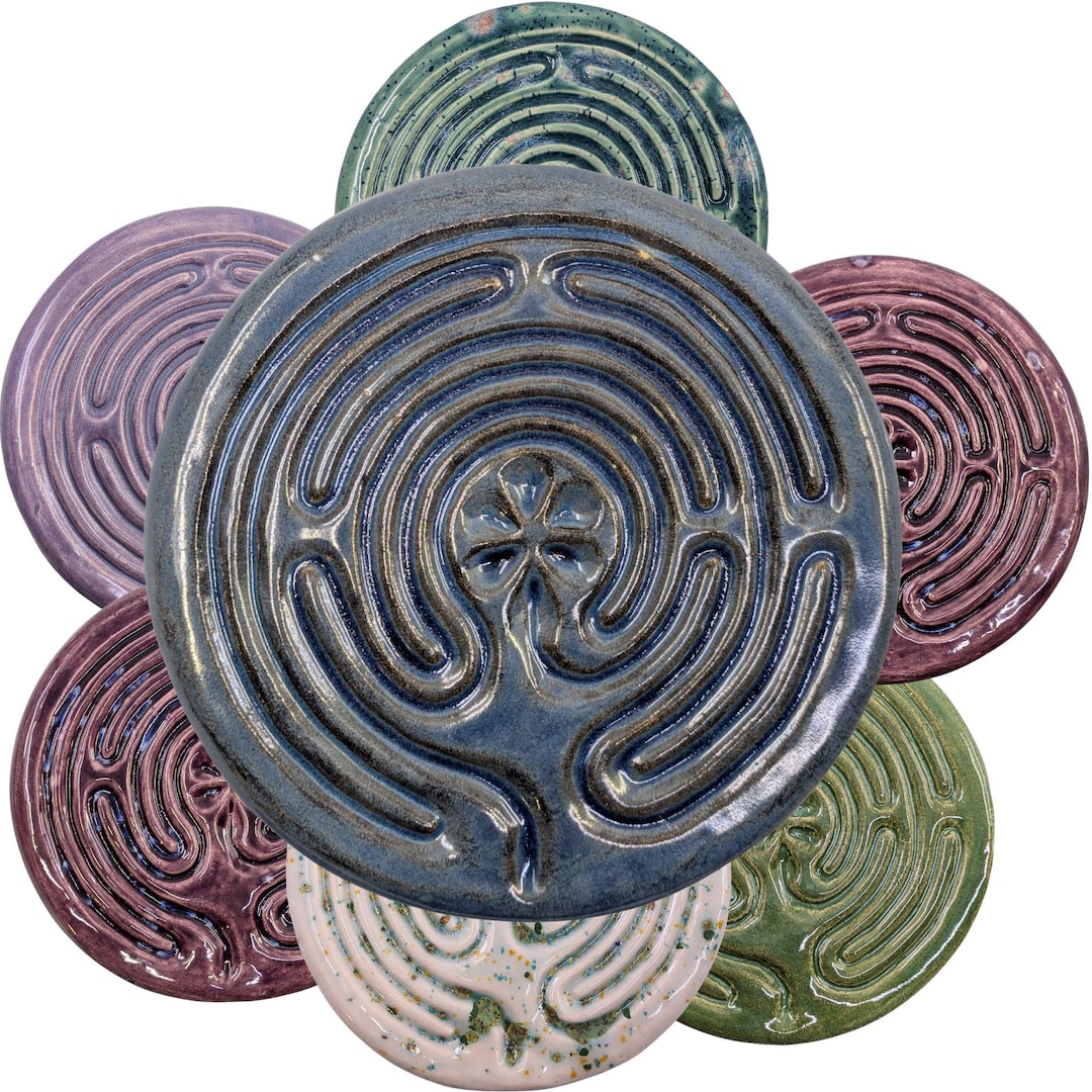 Ceramic Circular Chartres Symmetry Finger Labyrinth- Medieval Cathedral ...