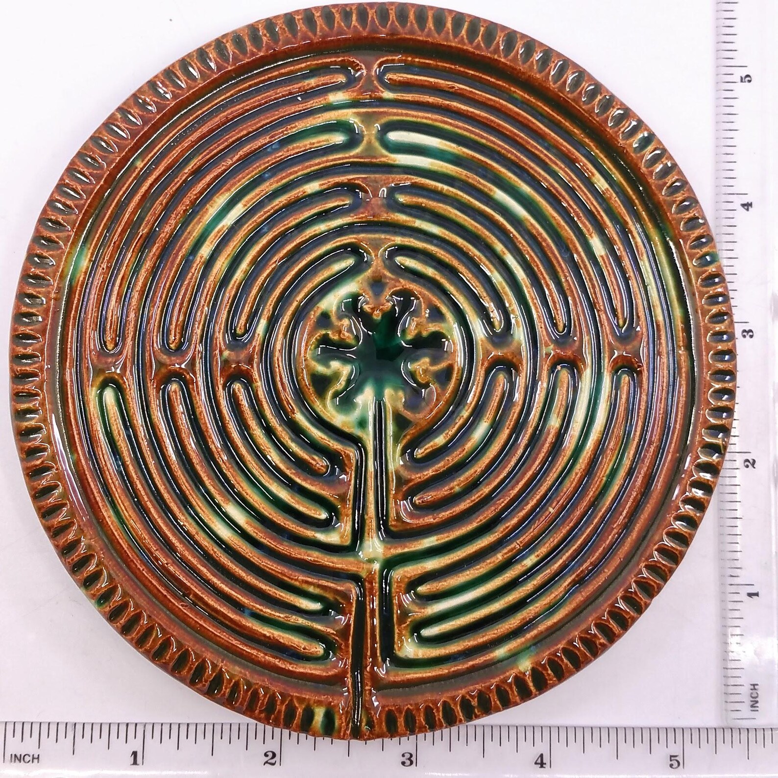 Ceramic Circular Chartres Finger Labyrinth- Medieval Cathedral Maze ...