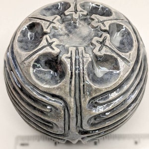 Ceramic Spherical Chartres Finger Labyrinth- Mother of Pearl Glaze, Medieval Cathedral Maze Game, Meditation Prayer Spiritual Art#G129G128