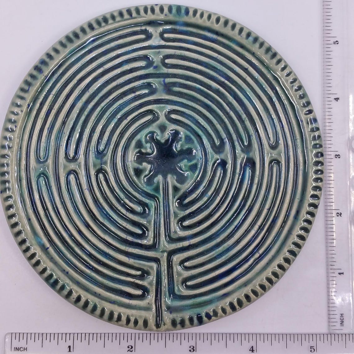 Ceramic Circular Chartres Finger Labyrinth- Medieval Cathedral Maze ...
