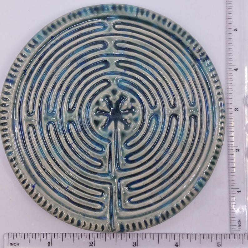 Ceramic Circular Chartres Finger Labyrinth- Medieval Cathedral Maze ...