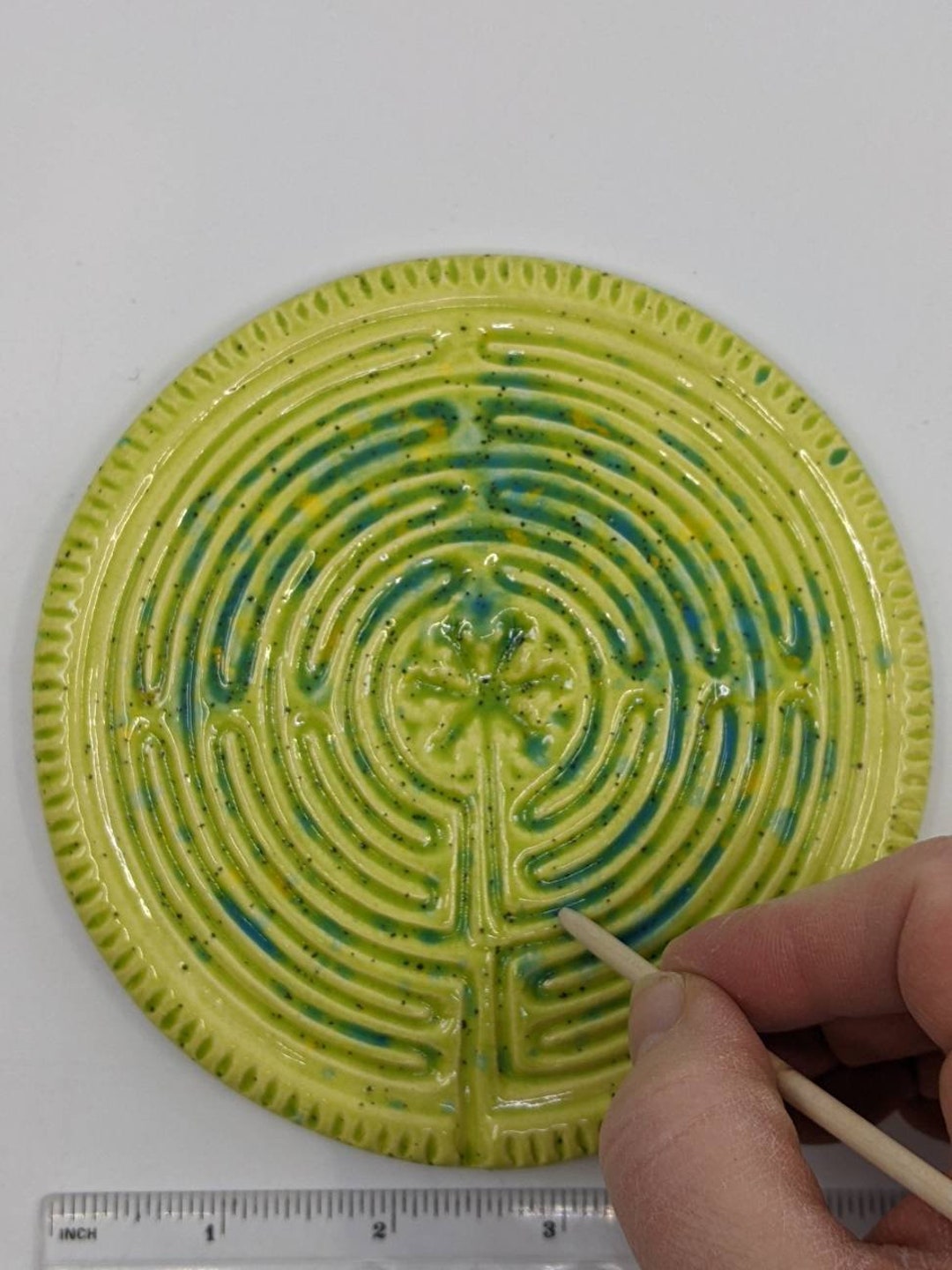 Ceramic Circular Chartres Finger Labyrinth- Medieval Cathedral Maze ...