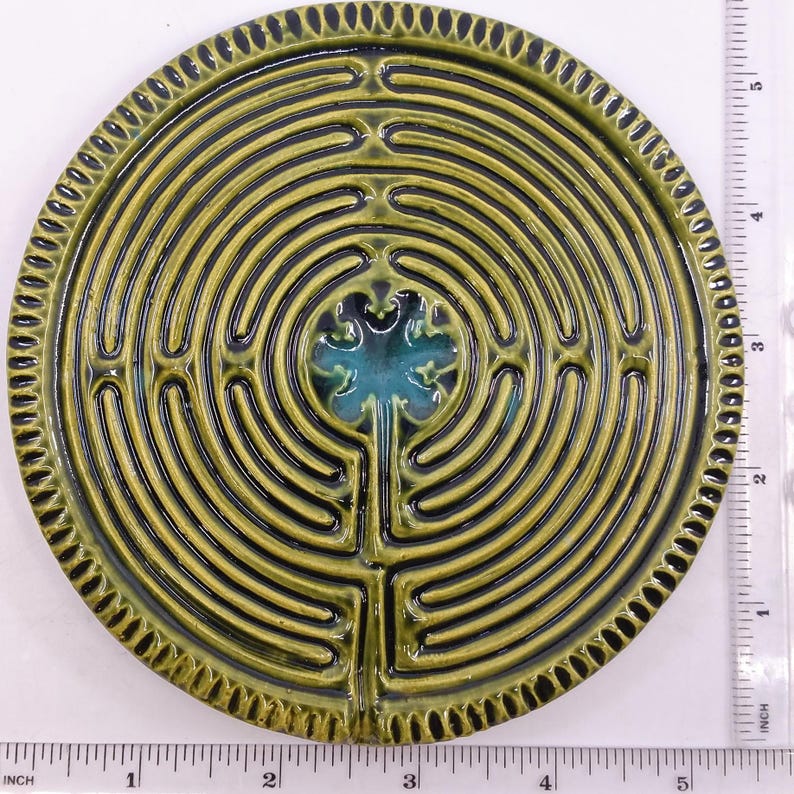Ceramic Circular Chartres Finger Labyrinth- Medieval Cathedral Maze ...