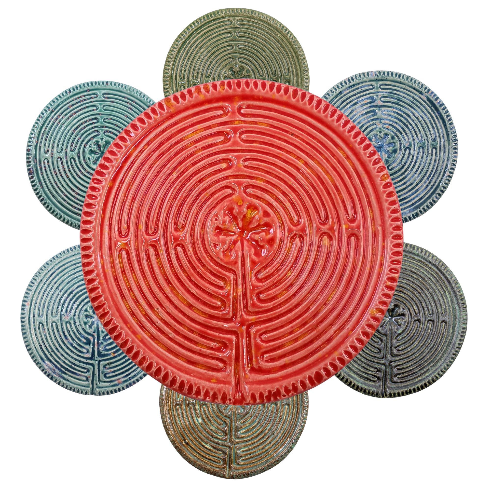 Ceramic Circular Chartres Finger Labyrinth- Medieval Cathedral Maze ...