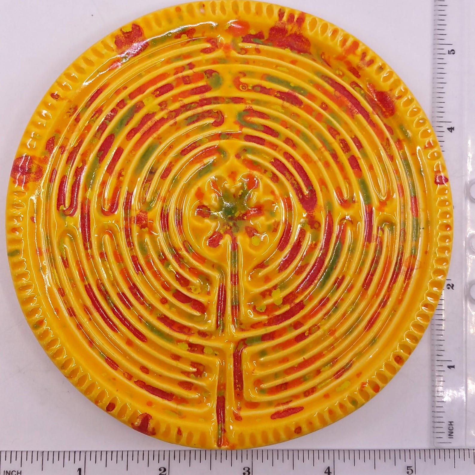 Ceramic Circular Chartres Finger Labyrinth- Medieval Cathedral Maze ...