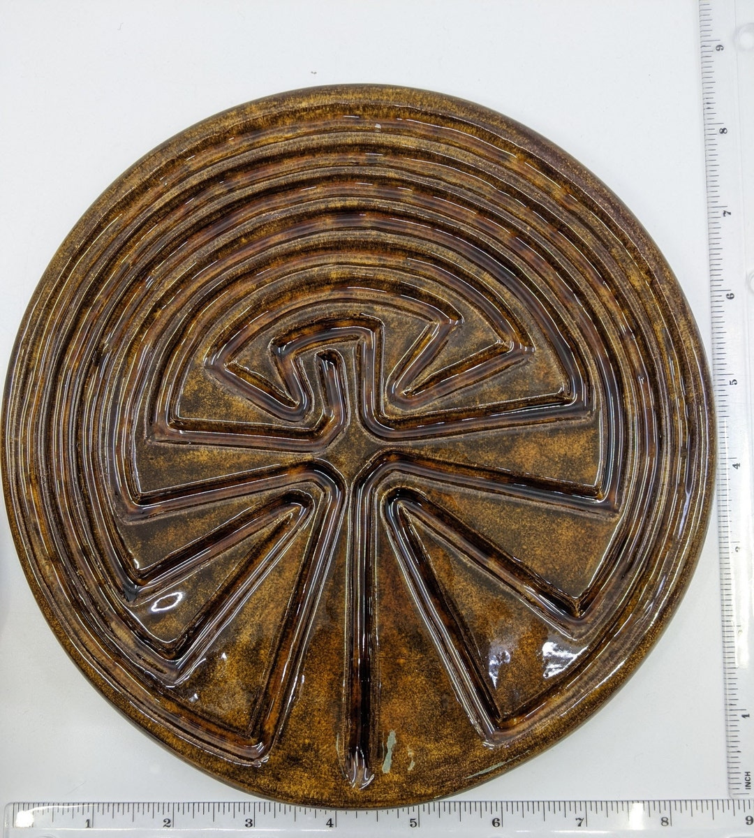 Ceramic Native American Finger Labyrinth Plate Size- Meditation Prayer ...