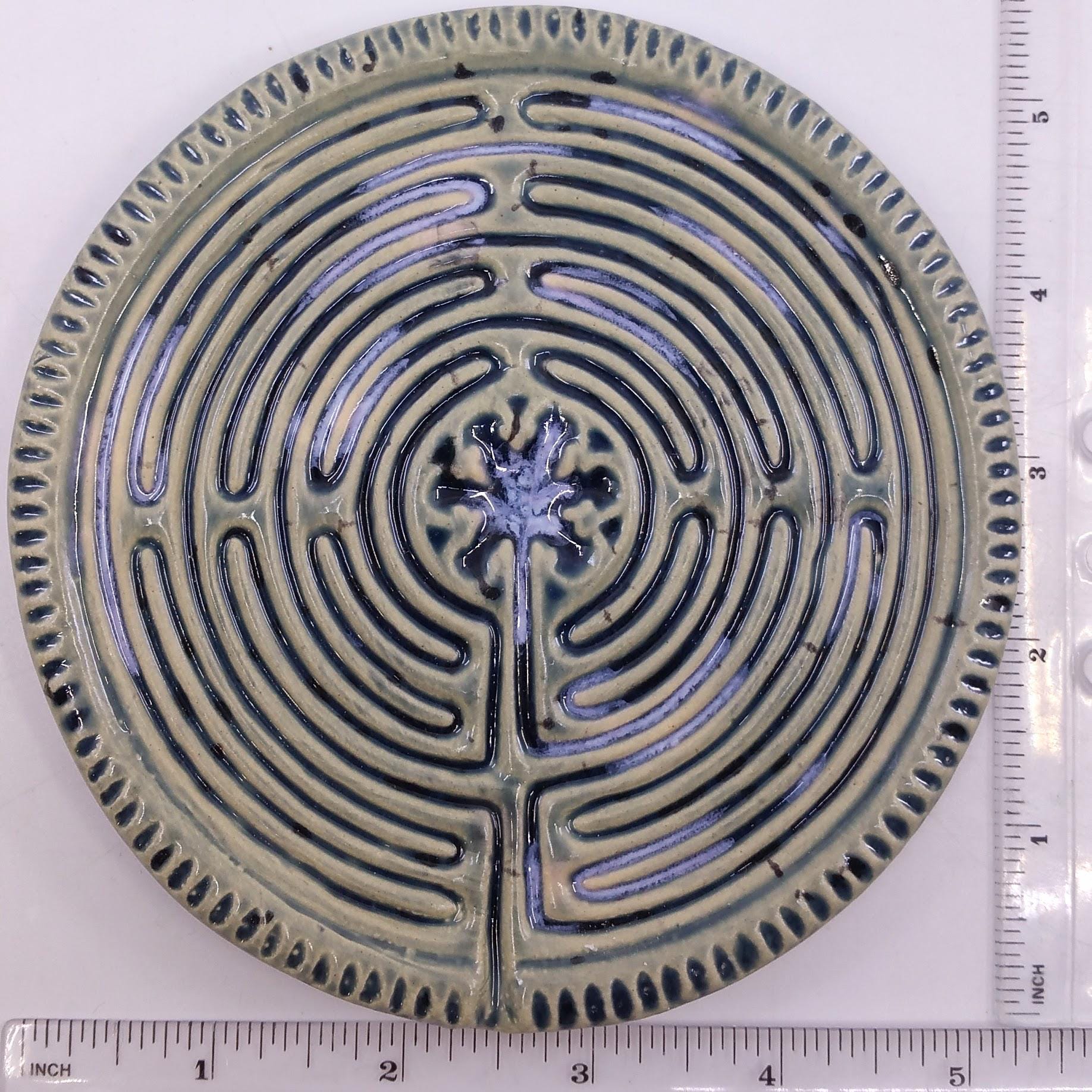 Ceramic Circular Chartres Finger Labyrinth- Medieval Cathedral Maze ...