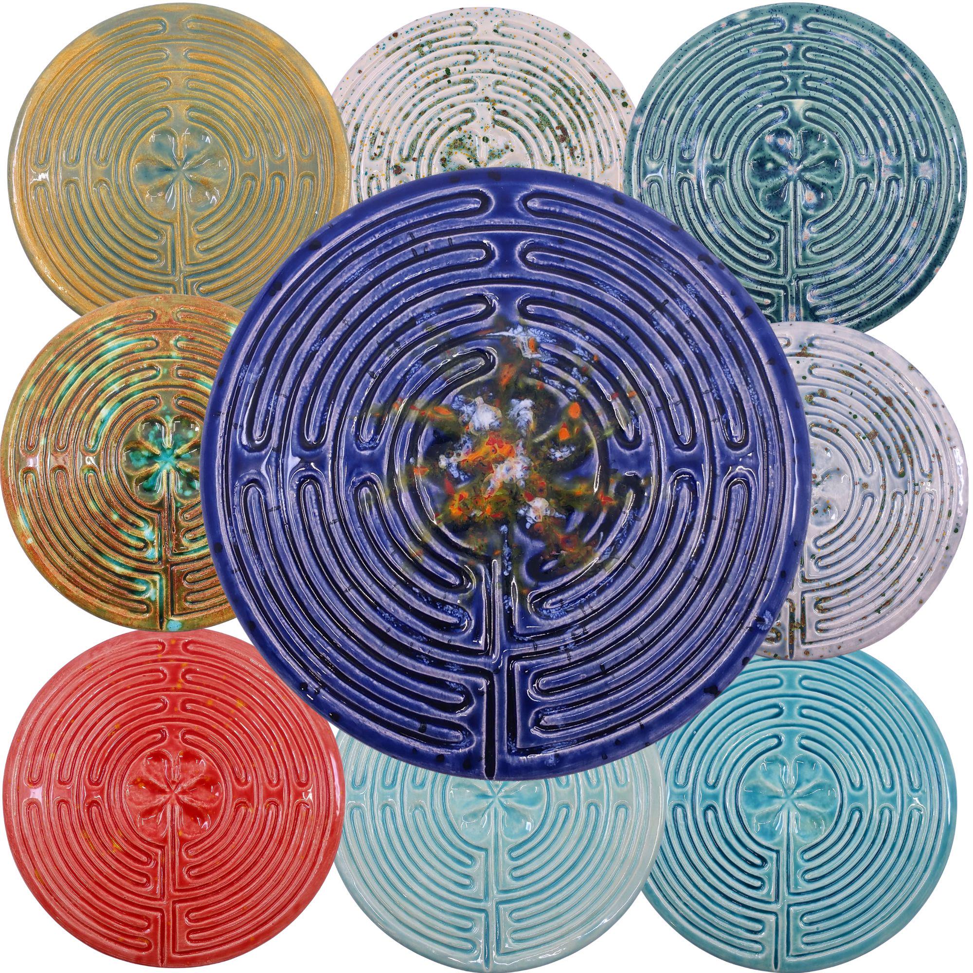 Ceramic Circular Chartres Finger Labyrinth Plate Size- Medieval ...