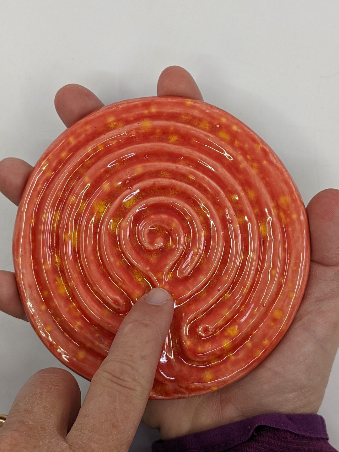 Ceramic Greek Finger Labyrinth - Meditation Prayer Art, Calming ...