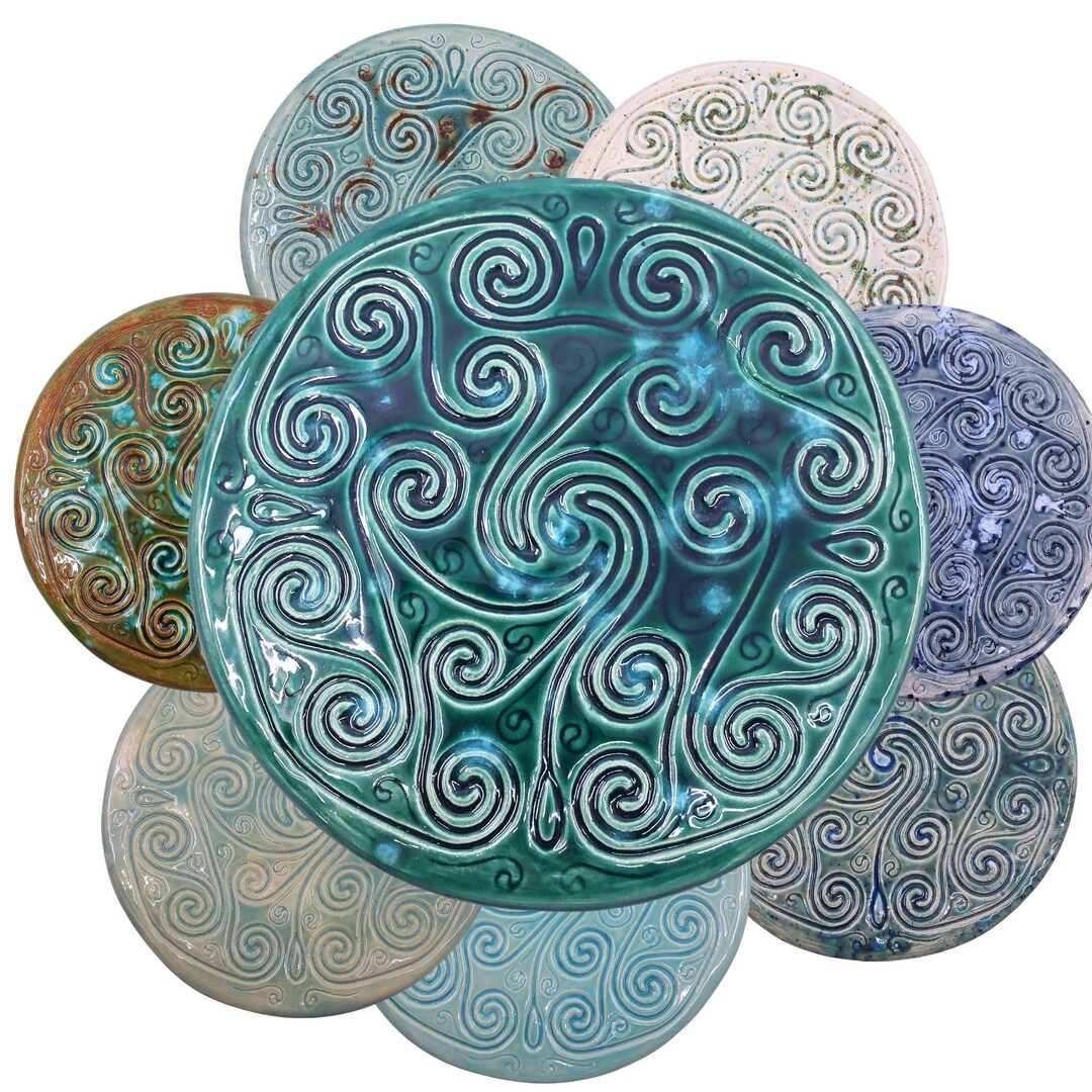 Ceramic Circular Icosa Finger Labyrinth Plate Size- Medieval Cathedral ...