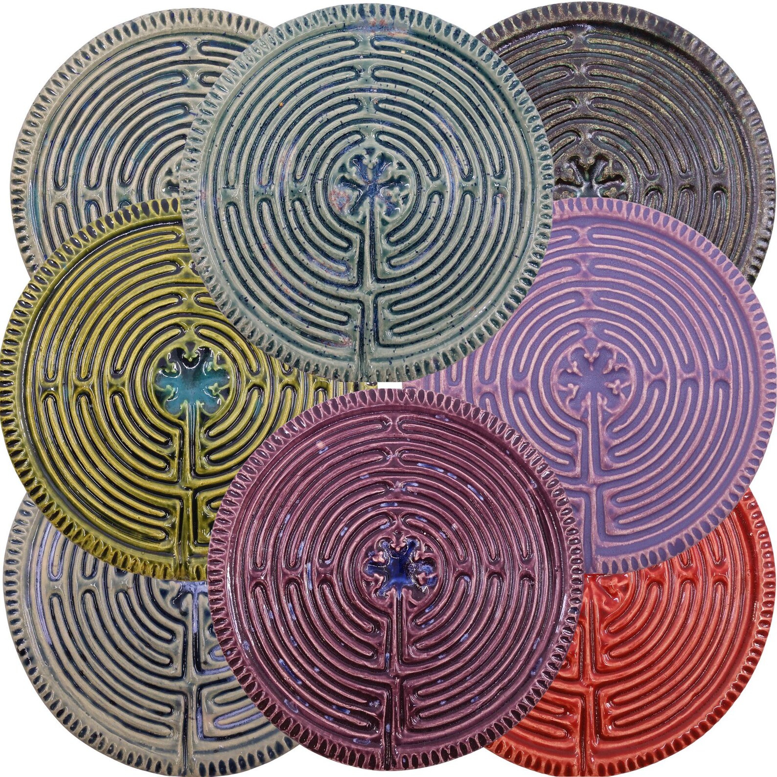 Ceramic Circular Chartres Finger Labyrinth- Medieval Cathedral Maze ...