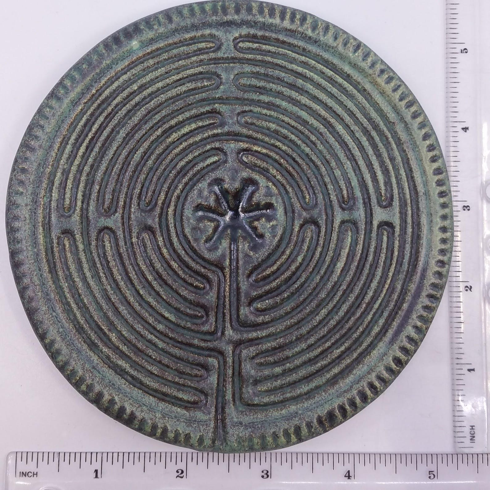 Ceramic Circular Chartres Finger Labyrinth- Medieval Cathedral Maze ...