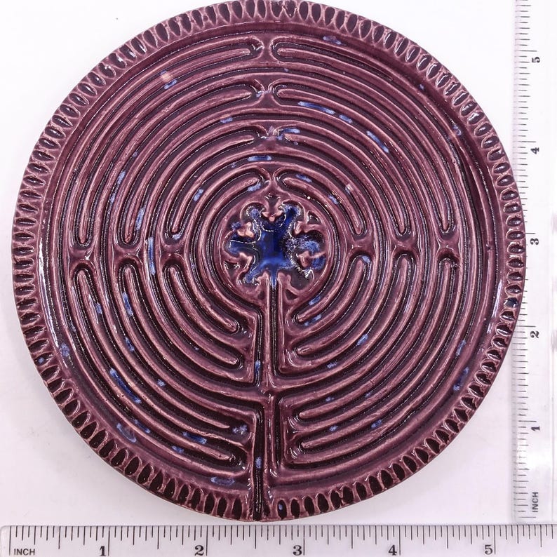 Ceramic Circular Chartres Finger Labyrinth- Medieval Cathedral Maze ...