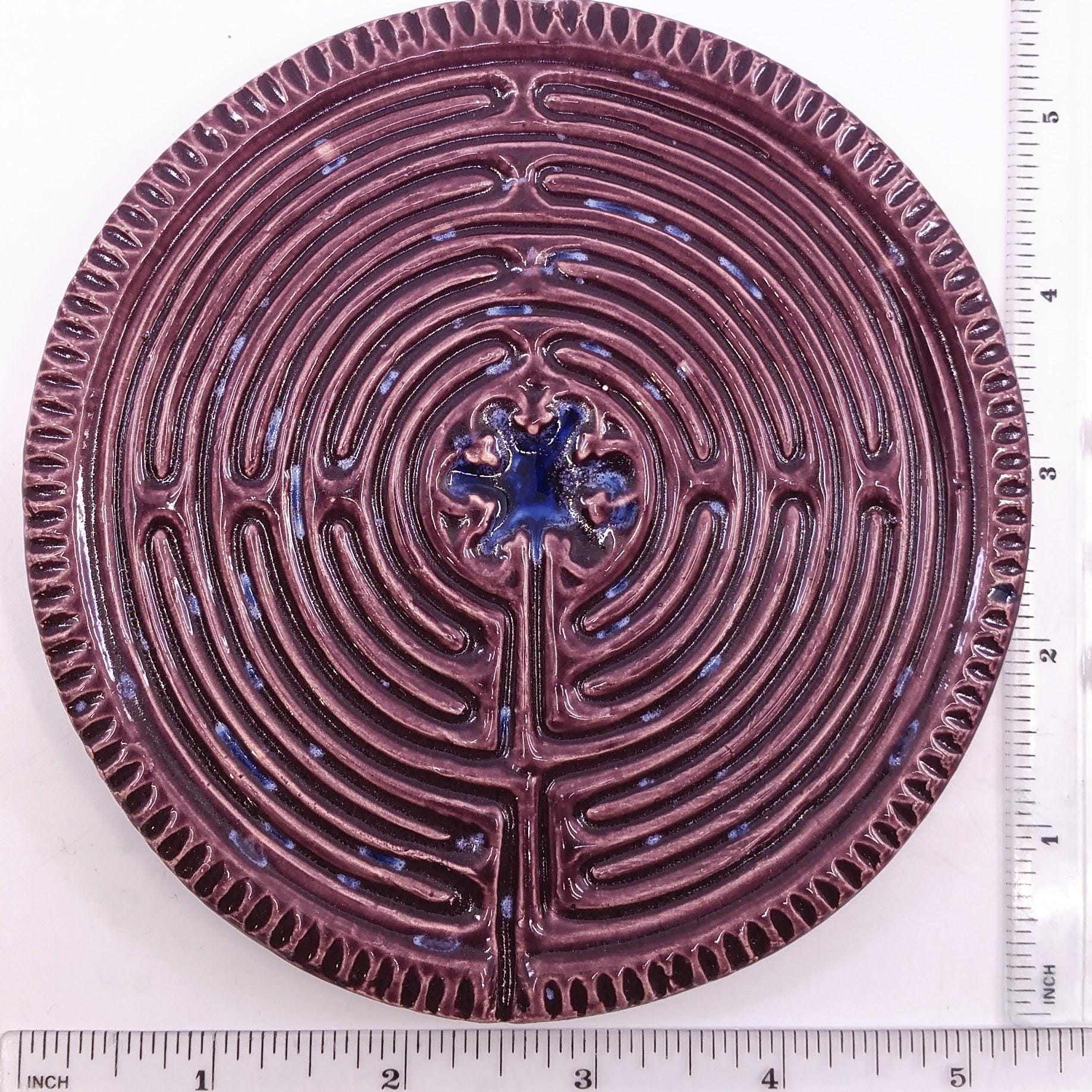 Ceramic Circular Chartres Finger Labyrinth- Medieval Cathedral Maze ...