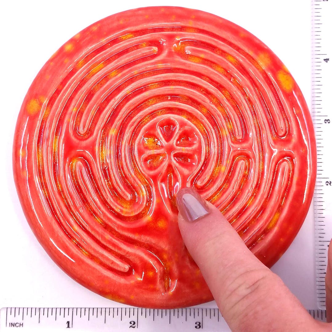Ceramic Circular Chartres Symmetry Finger Labyrinth- Medieval Cathedral ...