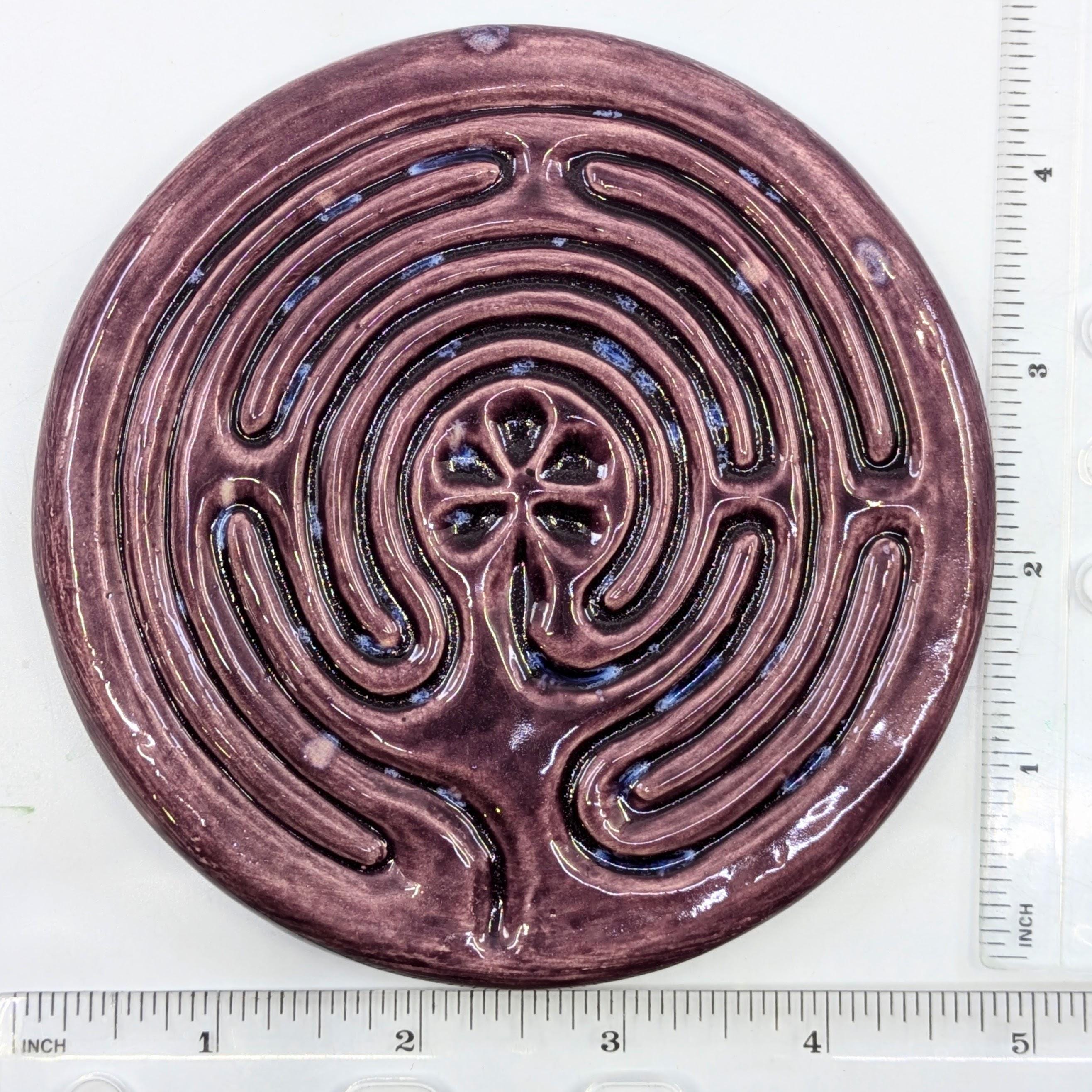 Ceramic Circular Chartres Symmetry Finger Labyrinth- Medieval Cathedral ...
