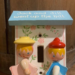 Antique Jack and Jill light switch cover plate