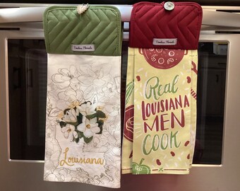 Serviette de cuisine suspendue d'état de Louisiane, serviette pour homme, État de Magnolia, vrais hommes cuisiniers