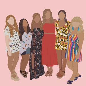 Digital Portraits | Custom Faceless Portrait | Digital Drawing | Family Portrait | Couple Portrait | Wedding Gift I Boyfriend Gift
