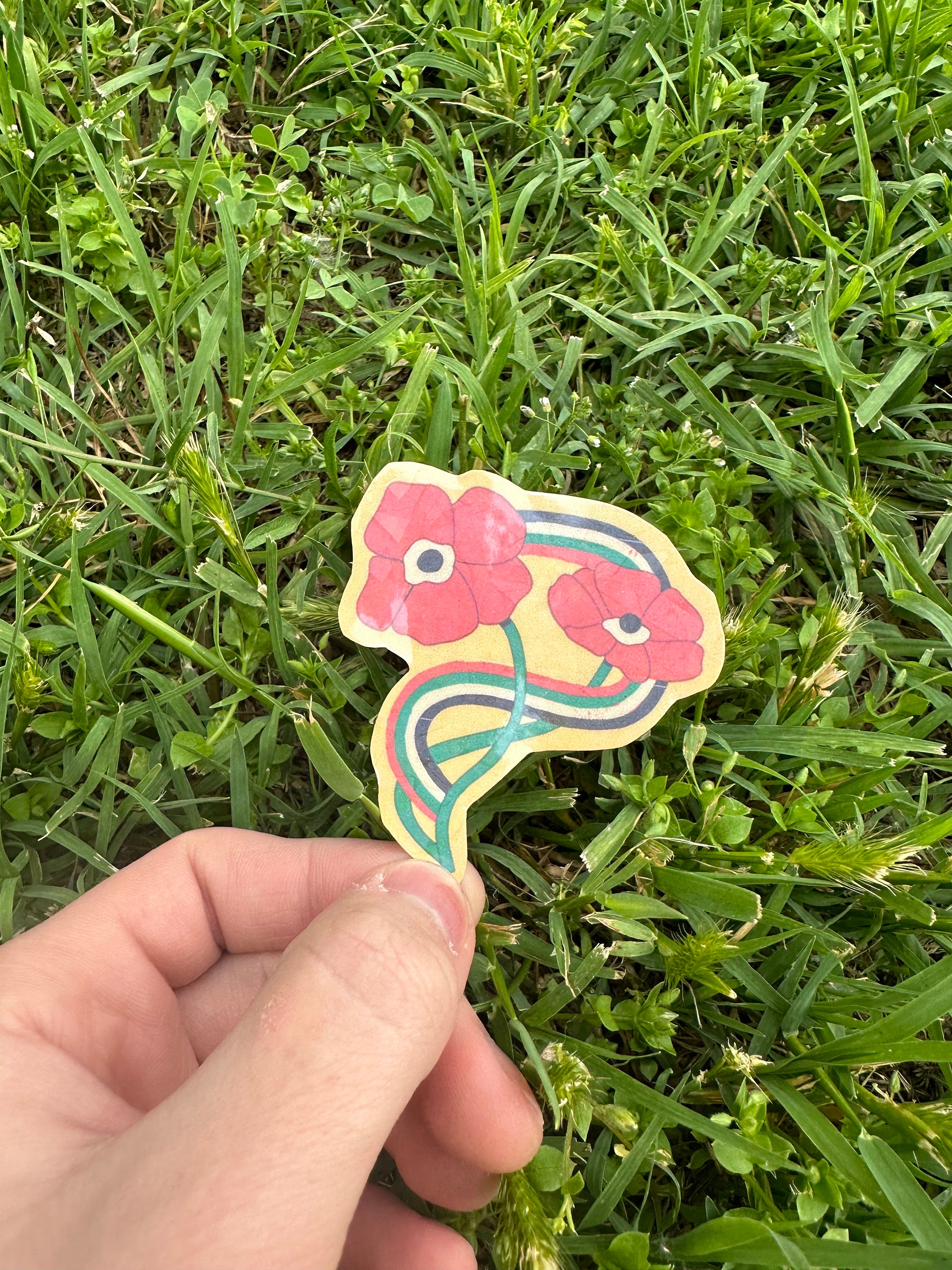 Poppy Flower Sticker - Etsy