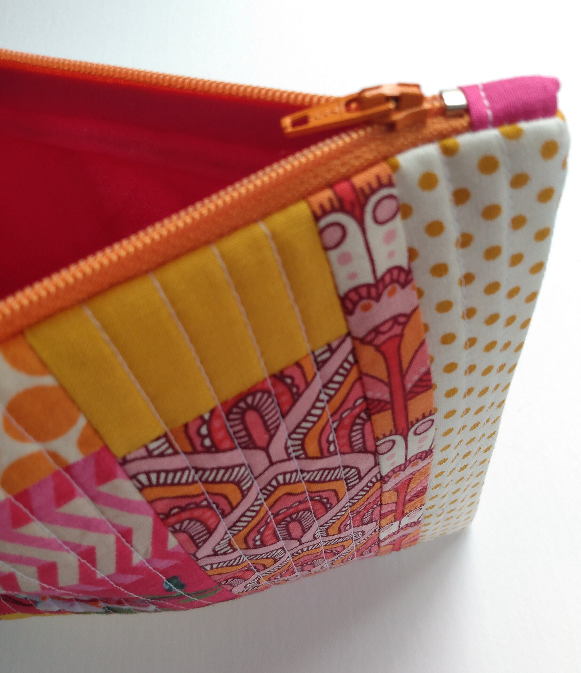 Medium Zipper Bag, Clutch, Handmade Pouch, Patchwork Bag, Quilted