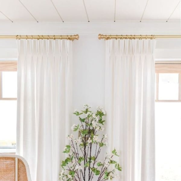 White Linen Drapes Etsy